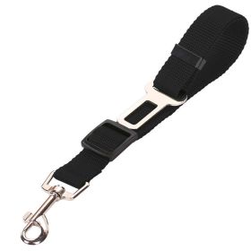 High Quality Durable Pet Cat Dog Vehicle Leash Nylon Adjustable Car Seat Dog Safety Belt Pet Leashes (Option: Black)