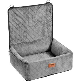 Dog Car Seat, Dog Booster Seat for Car with A Storage Pocket, Clip-On Safety Leash, Sponge and PP Cotton Filling (Placement & Appearance: Front and Rear Row & Cube, Max Load Capacity: Under 40 lbs)